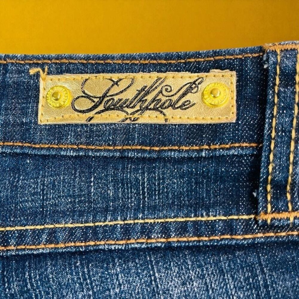 Southpole Jeans Womens 5 Bootcut Flare Stretch Embroidered Pockets‎ Y2K Denim